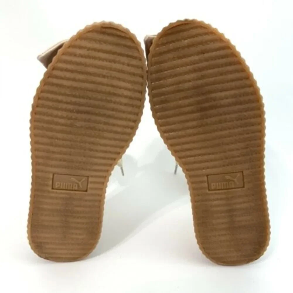 Fenty Puma by Rihanna Leather Bow Front Platform Creeper Sandals 7.5